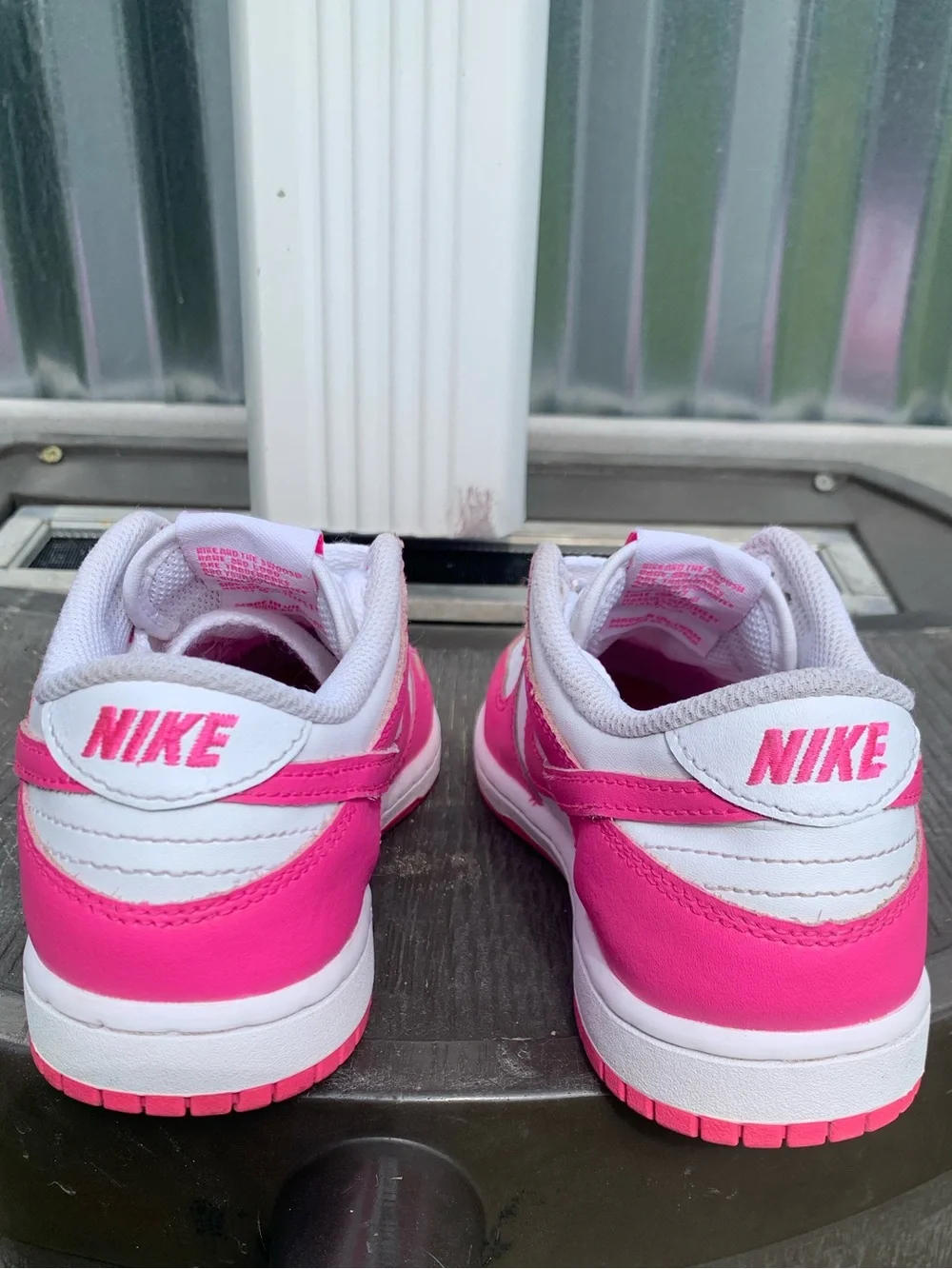 Kids Nike Pink and White Low-Top Dunk Sneakers Nike FB9108-102 Size 2Y